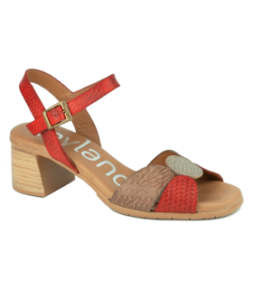 Sandalia para mujer en color rojo carmín 