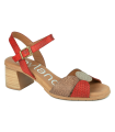 Sandalia para mujer en color rojo carmín 