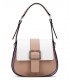 Bolso combinado en color camel y blanco
