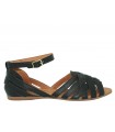 Sandalia para mujer en piel negra 
