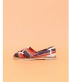 Mocasín de piel trenzada multicolor