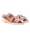 Mocasín de piel trenzada multicolor