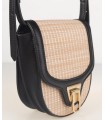 Bolso combinado en rafia con negro