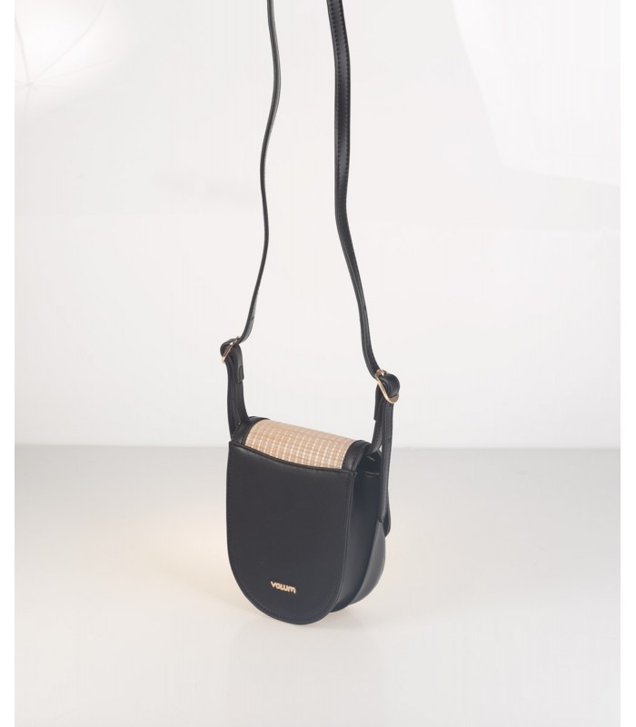 Bolso combinado en rafia con negro