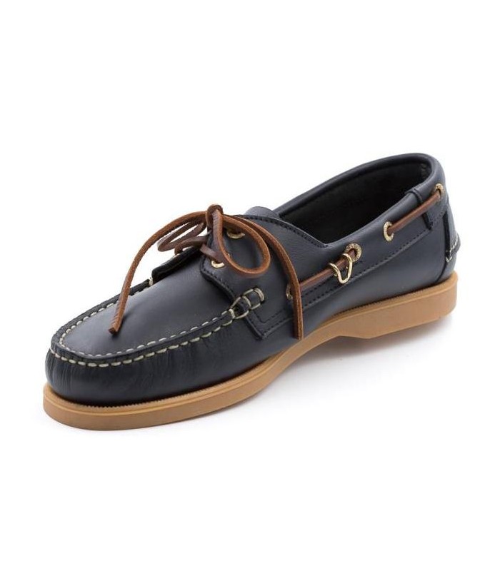 Náuticos para hombre en piel azul marino