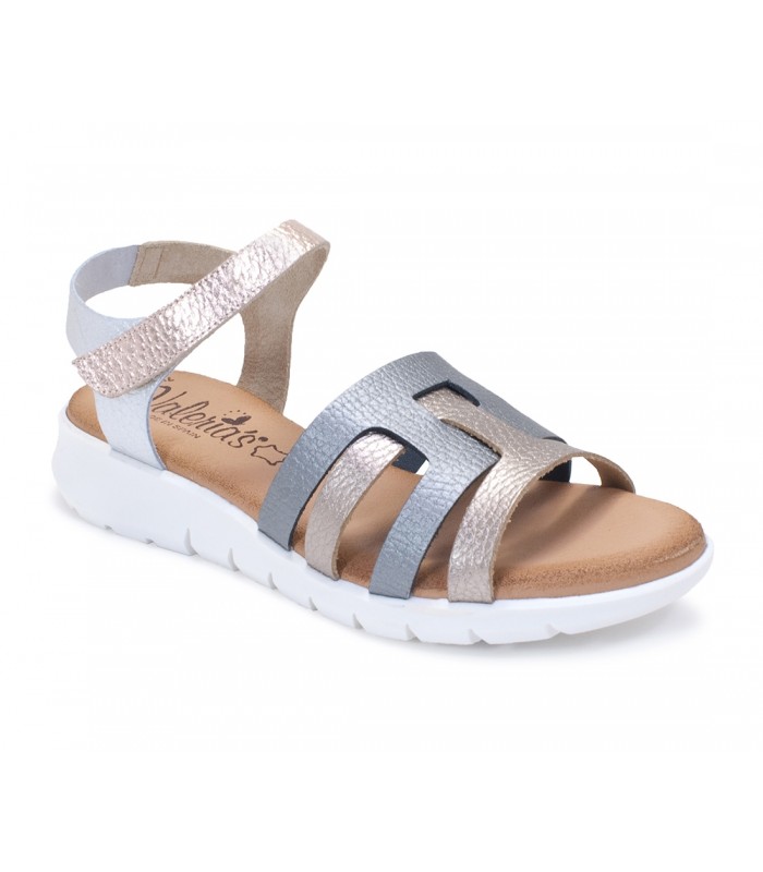 Sandalias para mujer en gris metalizado