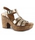 Sandalia en piel platino con plataforma