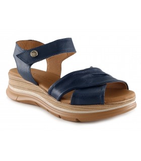 Sandalias con plataforma en piel azul
