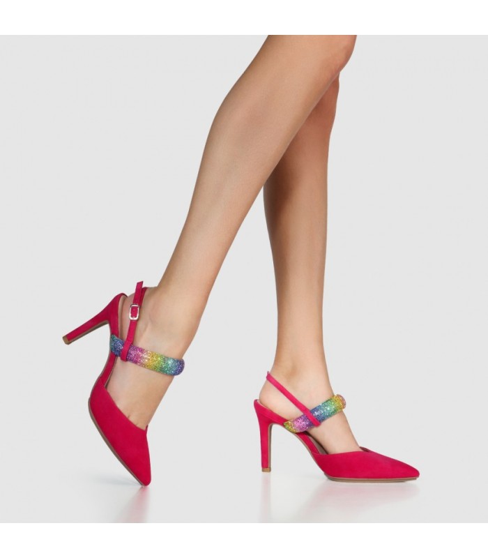 Zapatos de vestir para mujer en ante fucsia