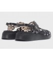 Sandalia para mujer en charol negro