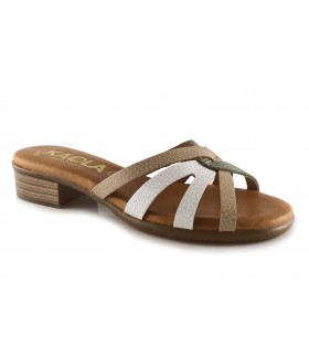 Sandalia en piel multicolor