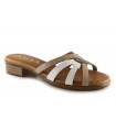 Sandalia en piel multicolor