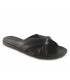 Sandalia plana en piel negra