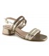 Sandalia de tiras en piel bronce
