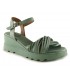 Sandalia para mujer en color verde con cuña y plataforma