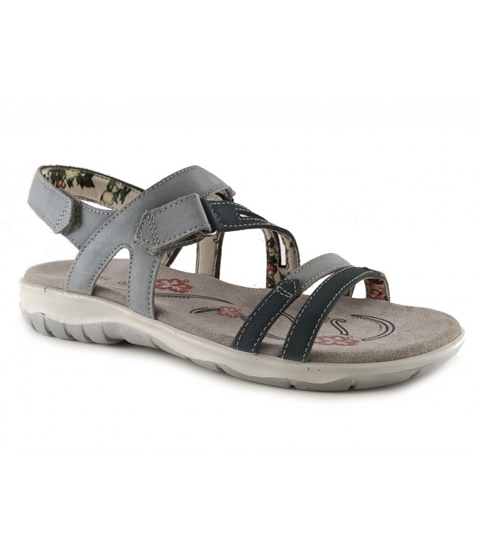 Sandalia con velcro en color jeans