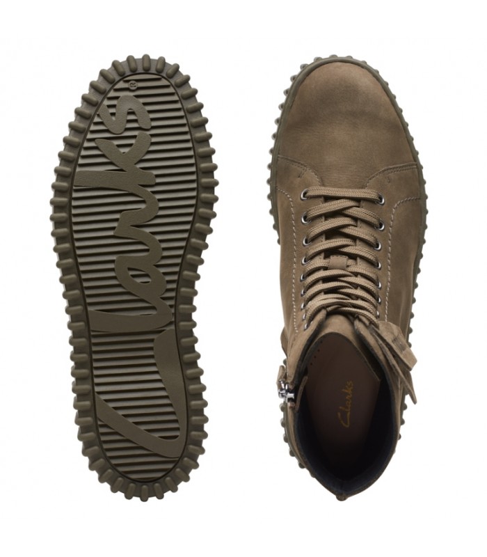 Bota color oliva con cordones