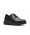 Zapato de cordones en piel negra