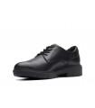 Zapato de cordones en piel negra