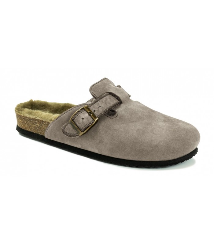 Zueco taupe para mujer