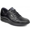 Deportivo de piel negra con cordones