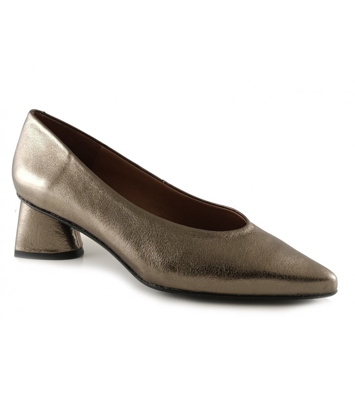 Zapato en piel acero de mujer