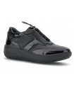 Zapato con cordones elásticos de mujer en negro