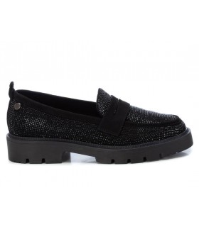 Mocasín con brillos en negro de mujer