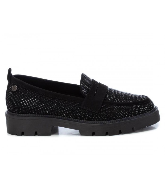 Mocasín con brillos en negro de mujer