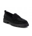 Mocasín con brillos en negro de mujer