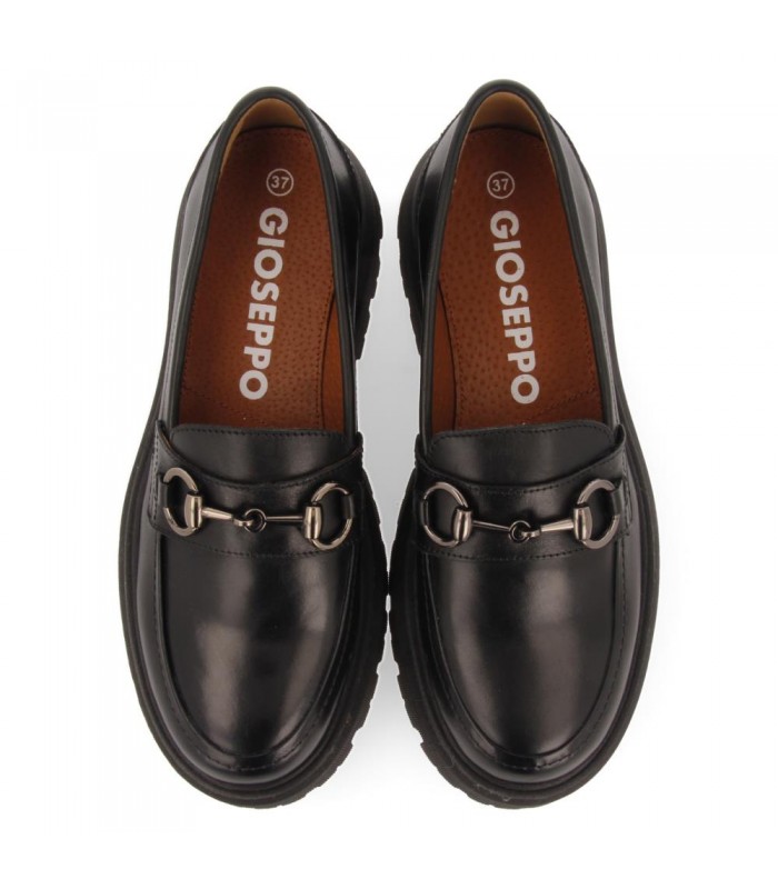 Mocasines en piel negra para mujer