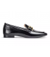 Zapato mocasín en piel negra para mujer