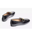 Zapato mocasín en piel negra para mujer