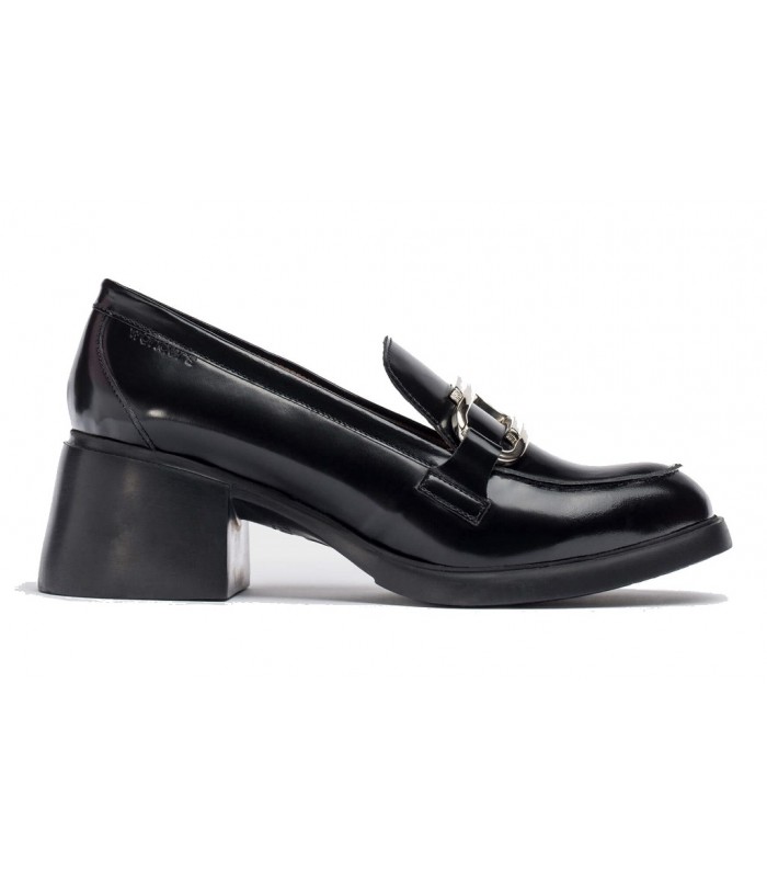 Mocasín de tacón para mujer en piel