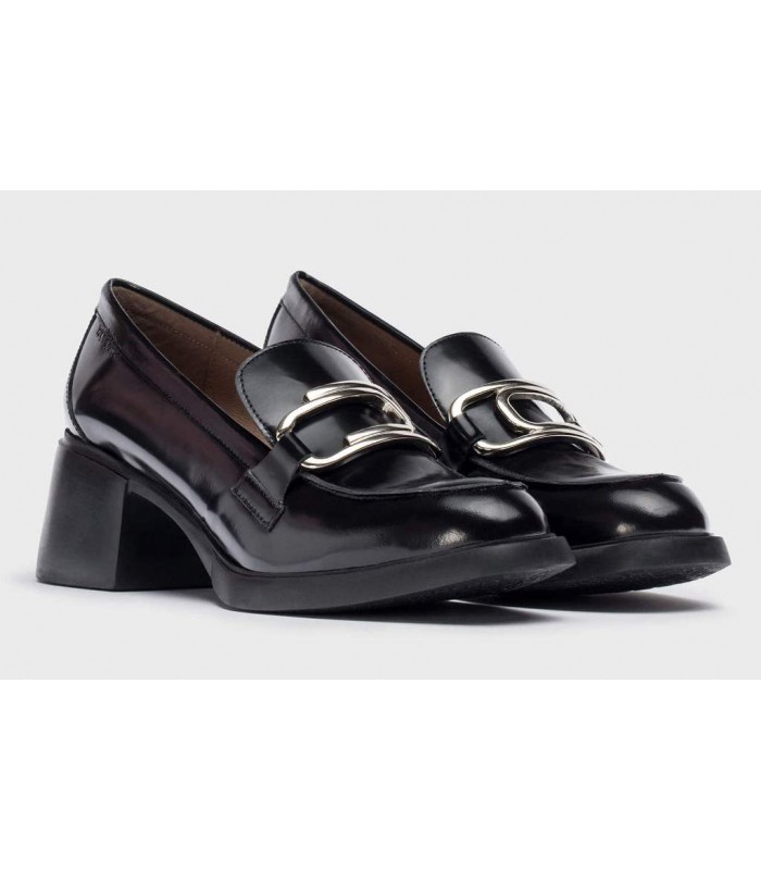 Mocasín de tacón para mujer en piel