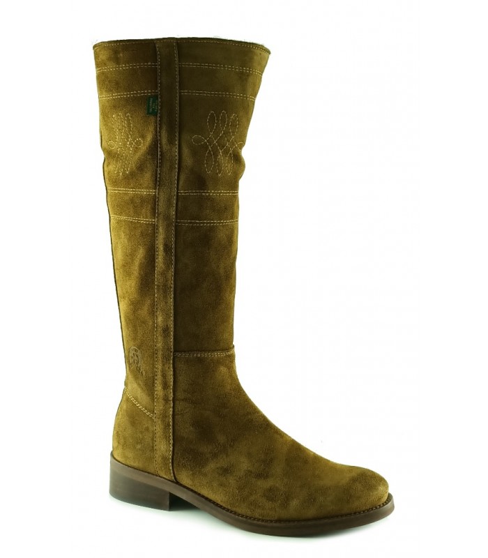 Bota de caña alta en serraje engrasado