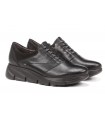 Zapato con elásticos en piel negra