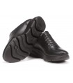 Zapato con elásticos en piel negra