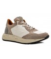 Deportivo de piel combinado en hielo y taupe
