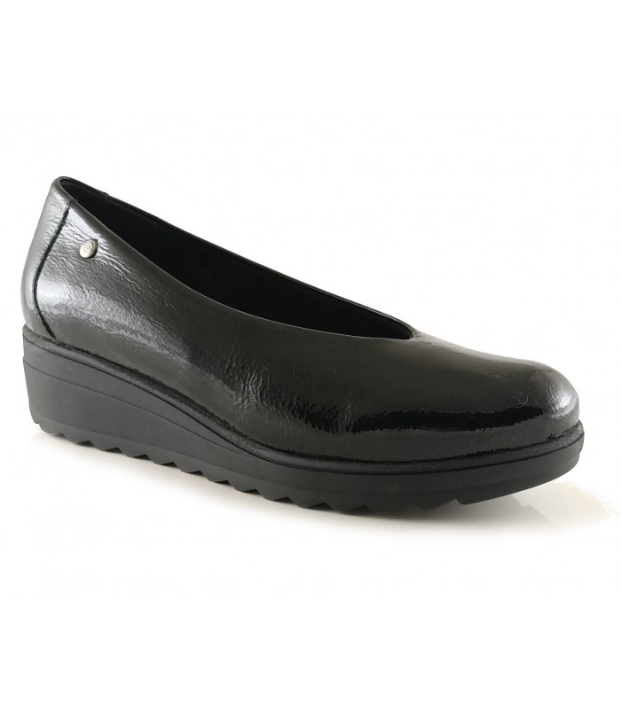 Zapato corte salón en charol negro