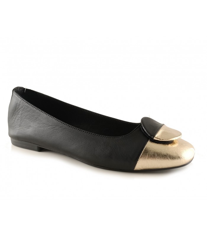 Francesita para mujer con la puntera dorada