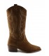 Bota de mujer en serraje color tabaco