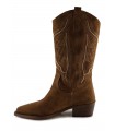 Bota de mujer en serraje color tabaco