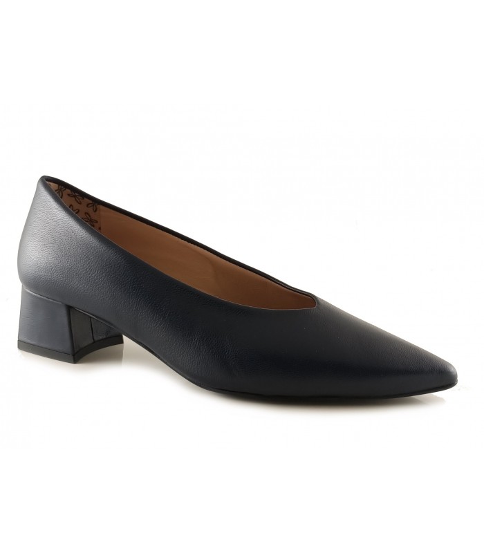 Zapato salón en piel marino para mujer