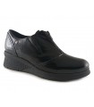 Zapato de cuña de mujer en charol negro