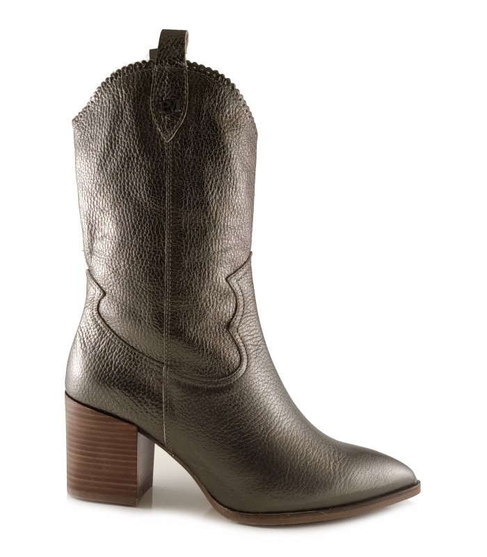 Bota campera en piel bronce para señora