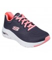 Deportivo azul marino con detalles rosa, arch fit