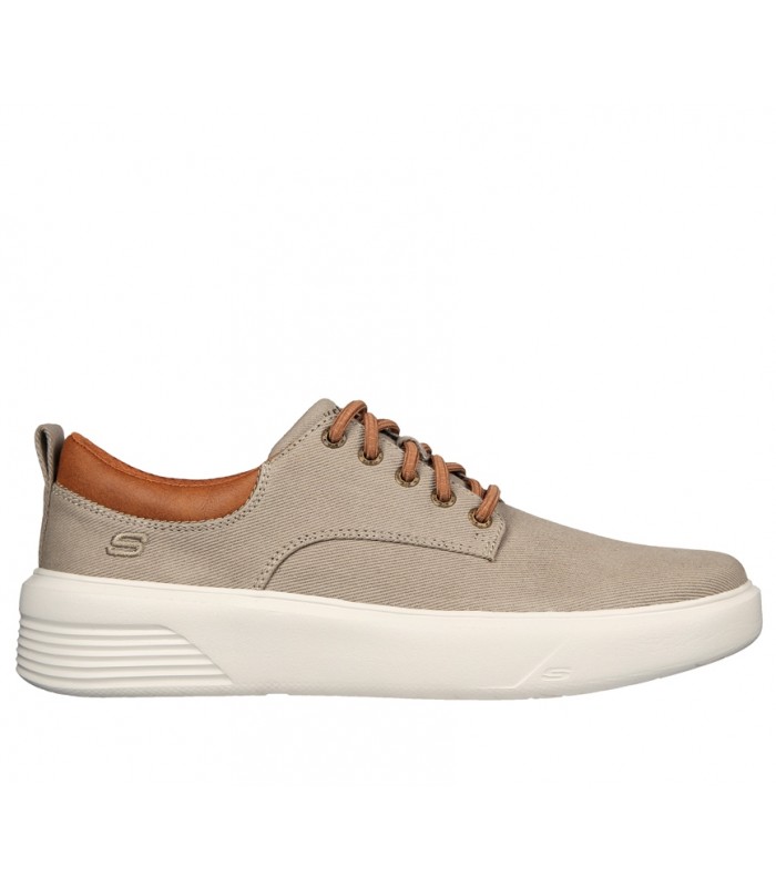 Zapato de cordones en lona color caqui Skechers
