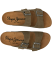 Sandalias para caballero en serraje verde