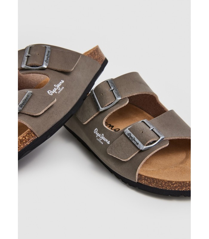 Sandalias para caballero en serraje verde